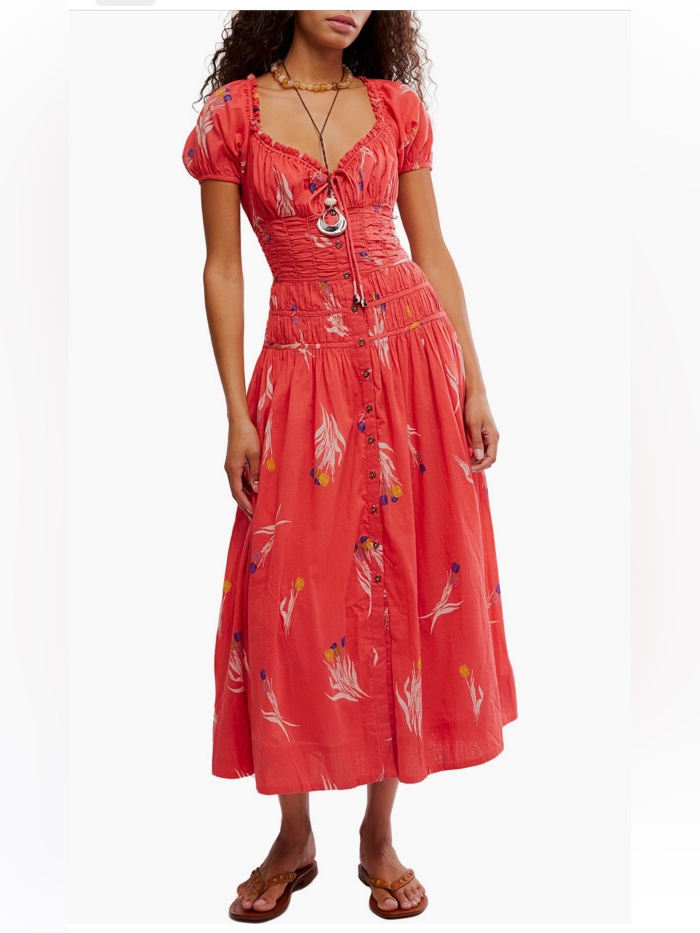 Free People Complete Me Cotton Midi Dress size XS